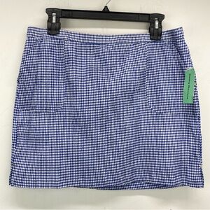 Cathy Daniels size XL Women’s Nautical Blue White Gingham Pull On Skorts